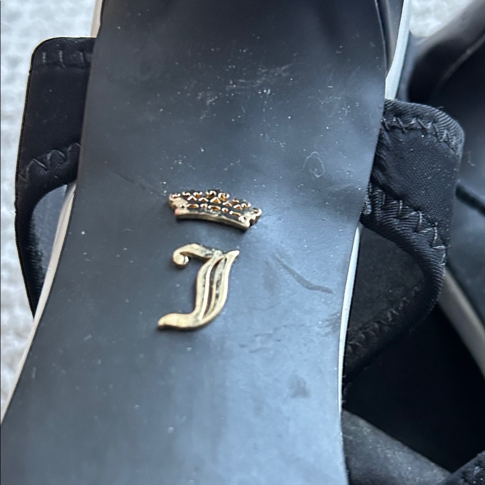 Juicy Couture Black and White Heeled Sandals - Picture 6 of 7